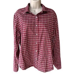 Panhandle Slim Quality Western Wear Red Plaid Button Up Shirt Womens L